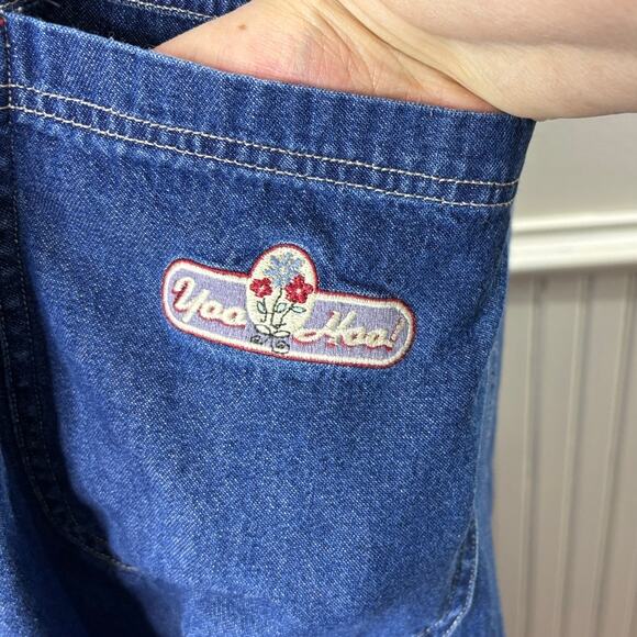 Disney Store Size XXL Denim Overall Dress Mickey Minnie Mouse Embroidered Retro - Picture 7 of 16